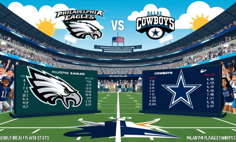 philadelphia eagles vs dallas cowboys match player stats